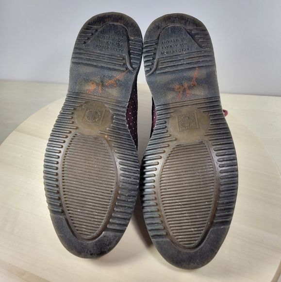 Dr. Martens Evan Maroon & White Polka Dots Boots Booties Women's Size 7 - Picture 6 of 14